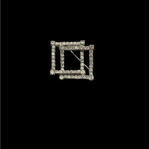 Stunning double square vintage faux diamond broach
